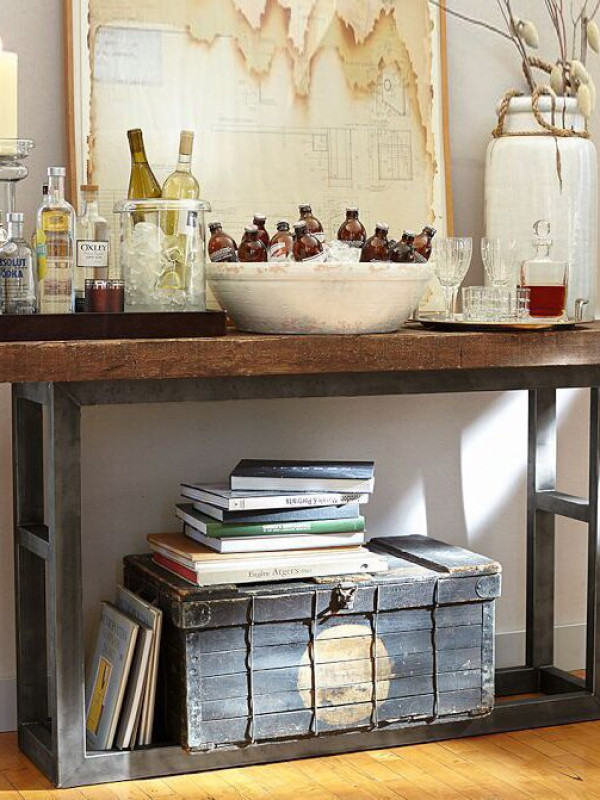 Стол консольный в стиле лофт GES-409